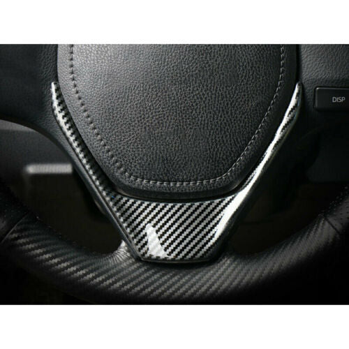 Carbon Fiber Steel Steering Wheel Decor Cover Trim Fit for Toyota RAV4 2013-2018