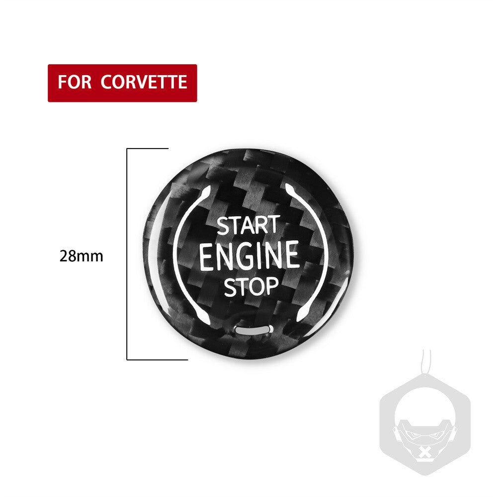 Carbon Fiber Engine Start Stop Button Cover for Chevrolet for Corvette C8 2020-2023