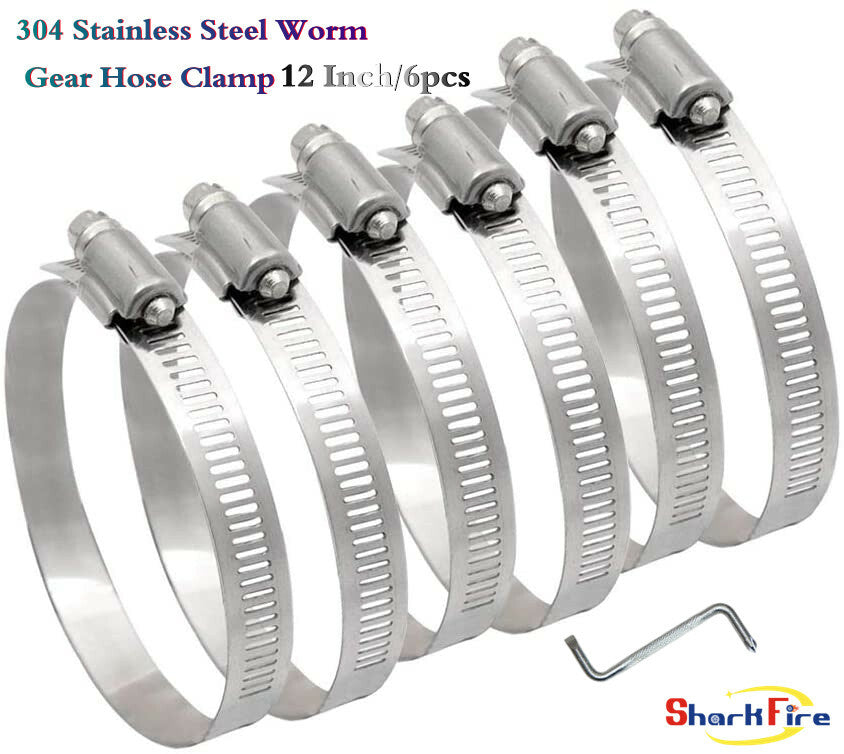 12-inch metal hose clamp, adjustable stainless steel hose clamp for flexible hoses