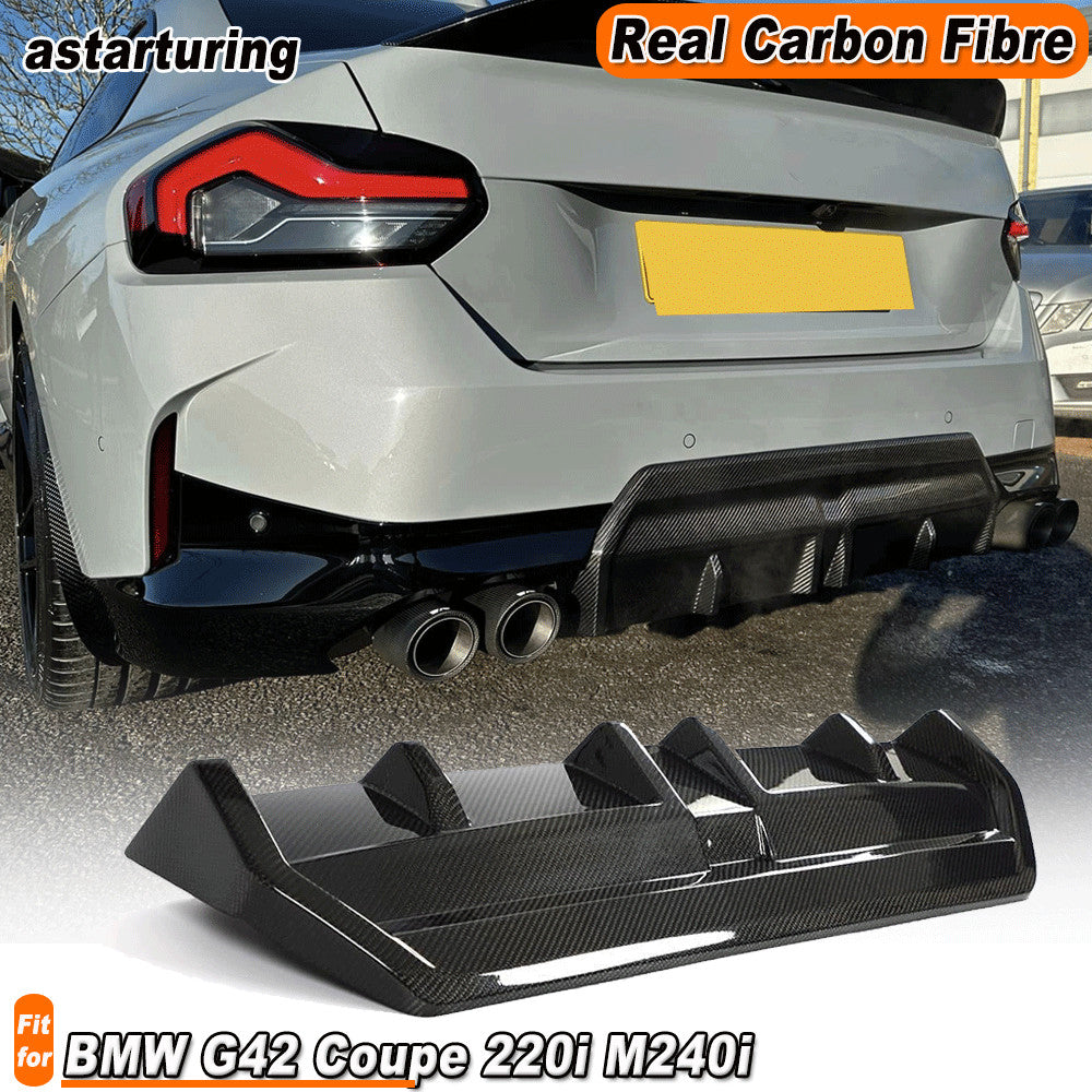 for BMW G42 220i 230i M235i 2022UP REAL CARBON Rear Bumper Diffuser Lip Spoiler