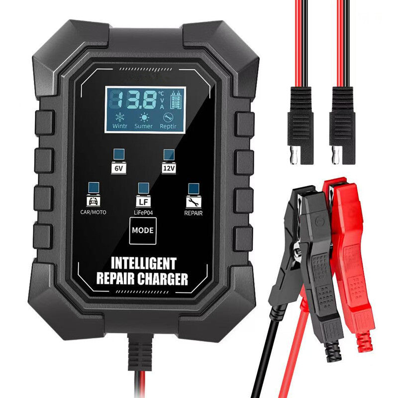 Car Battery Charger 6A 12V Charging Device Lead-acid Battery for Smart Repair LCD