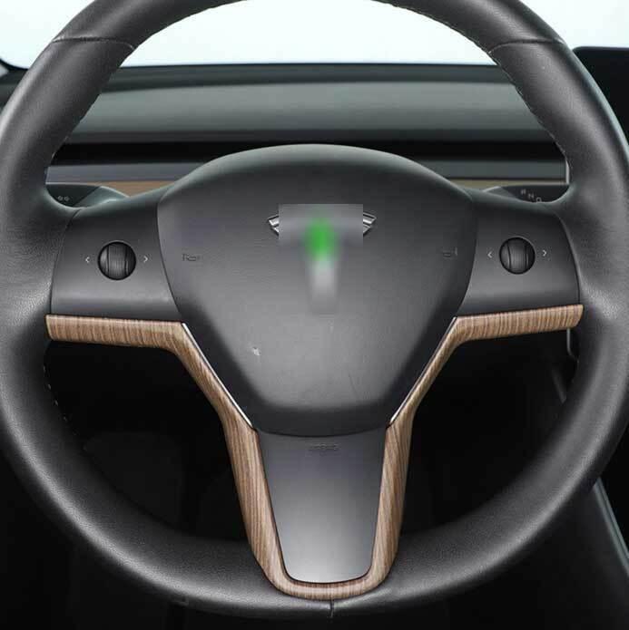 ABS Wood Grain Steering Wheel Frame Cover Trim for Tesla Model 3 Y 2017-2023