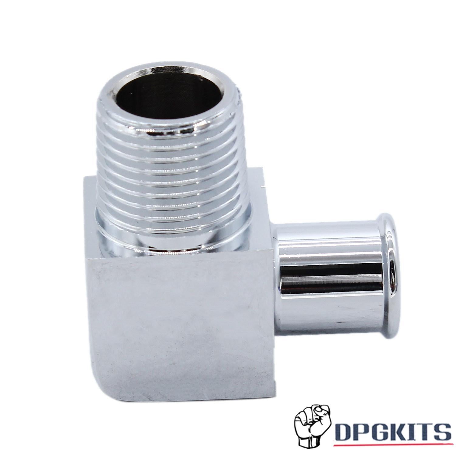 90¡ã Heater Hose Fitting 1/2 NPT to 5/8 Hose Barb Fits 1/2 NPT Intake Manifold