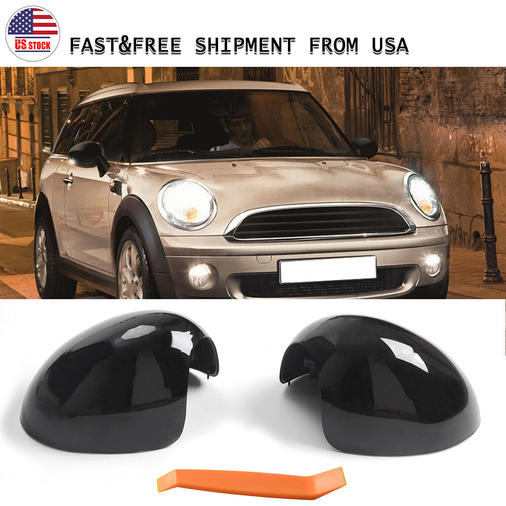 2-Pack Rearview Mirror Protector for Mini Cooper R55 R60 Gloss Black