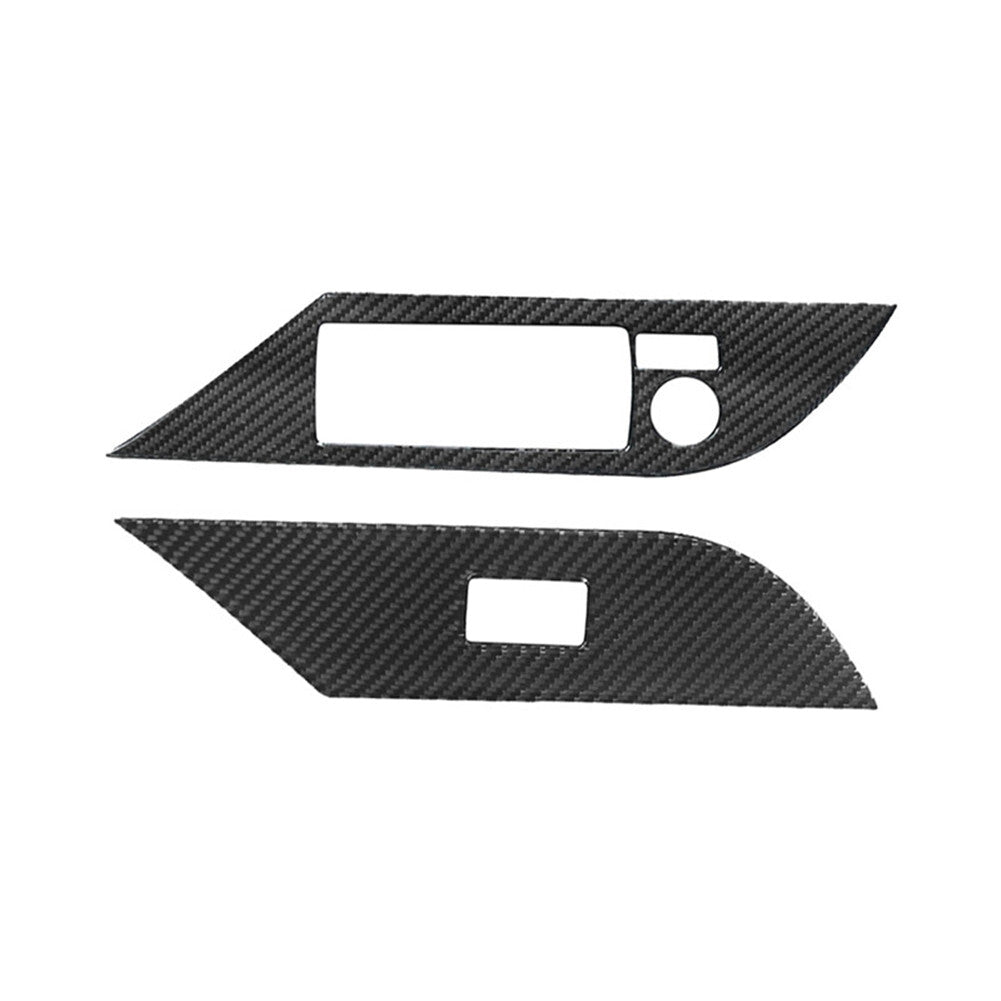 2X Carbon Fiber Front Door Control Cover Trim for Toyota Hilux 2015-21 Type A