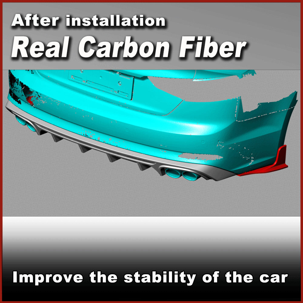 for Audi A5 B9 S Line S5 2017-2020 REAL CARBON Rear Bumper Splitter Fins Canards