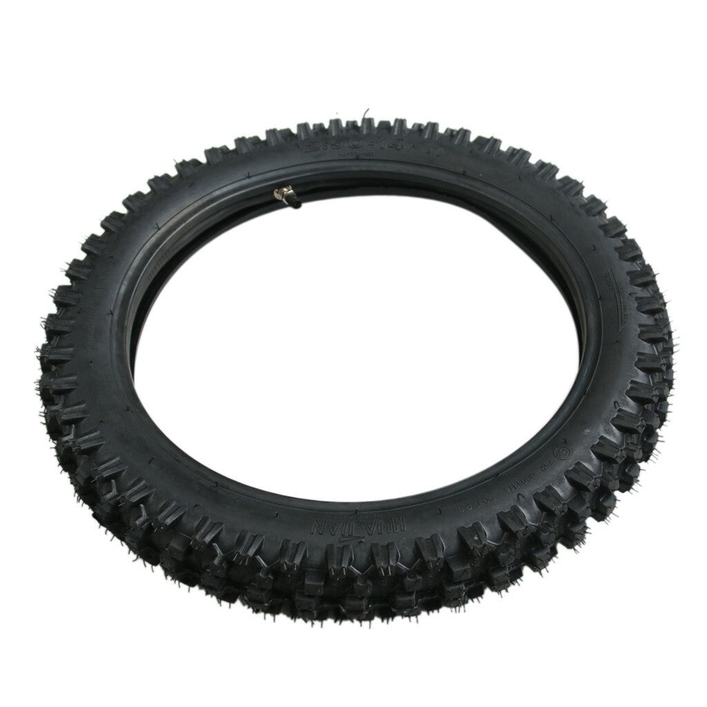 60/100-14, 80/100-12 tires + tubing for KX65, CRF70, PW80, Apollo 125, TTR 110cc Pit bicycles