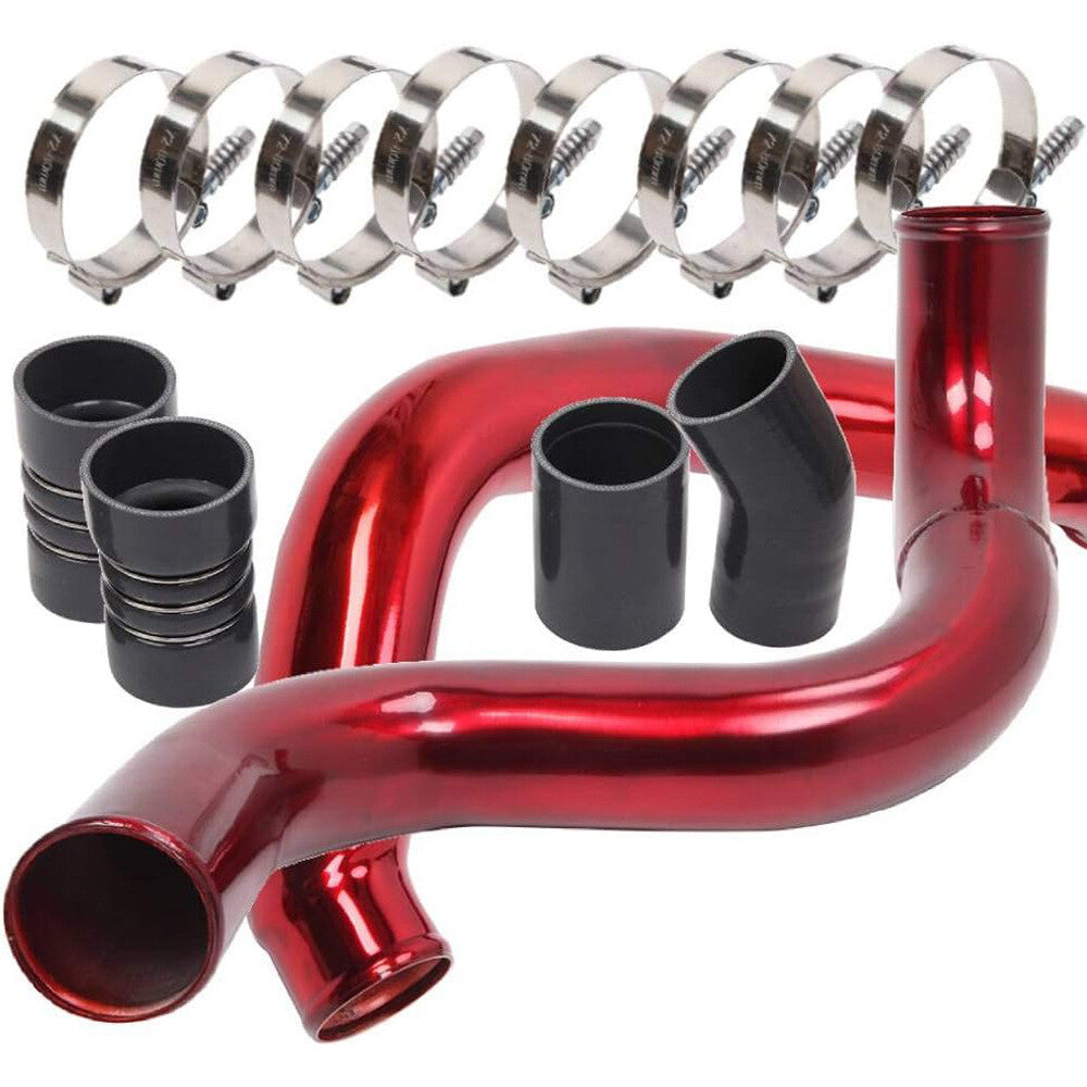 Turbo Intercooler Piping Kit Silicone Clamp Aluminum for Ford 2003-07 F-250 Red