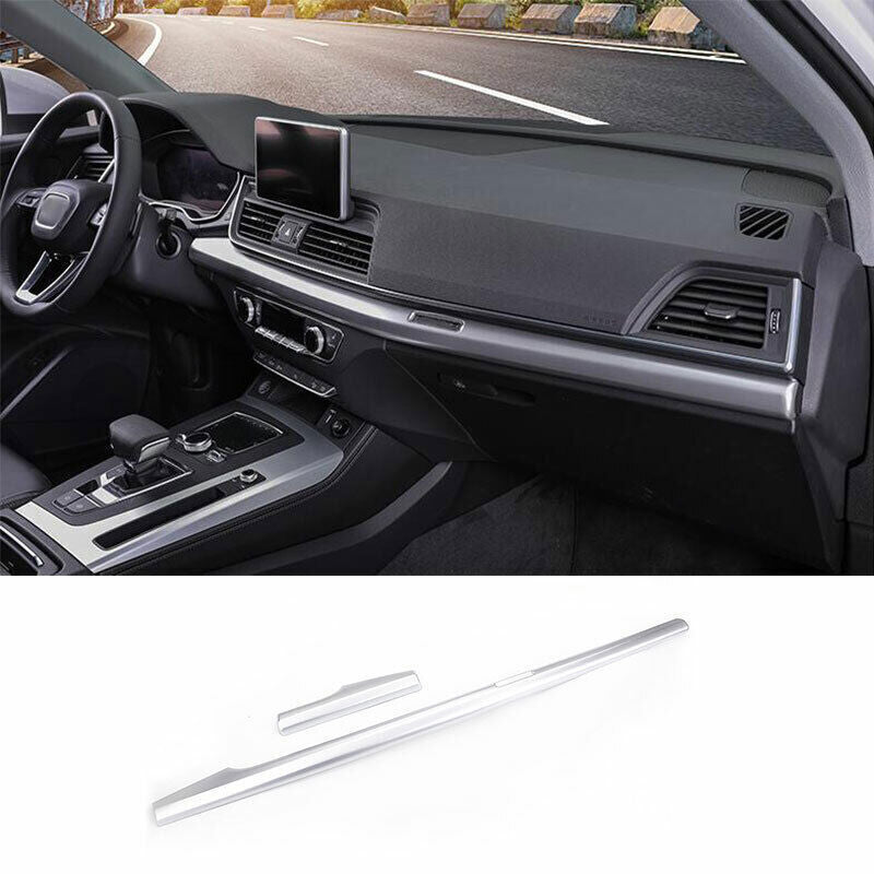 for Audi Q5 2018-24 ABS Matte Silver Inner Central Console Dashboard Strip Trim