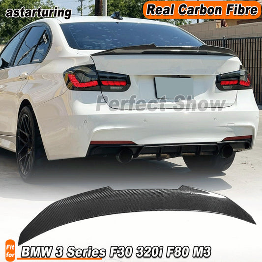 for BMW 3 Series F30 320i F80 M3 2013-18 REAL Carbon Rear Trunk Spoiler Wing Lip