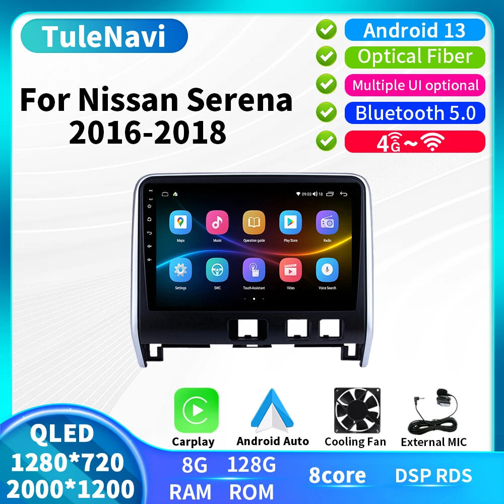 for Nissan Serena 2016-2018 Android CarPlay Car Radio GPS Multimedia Screen 4G