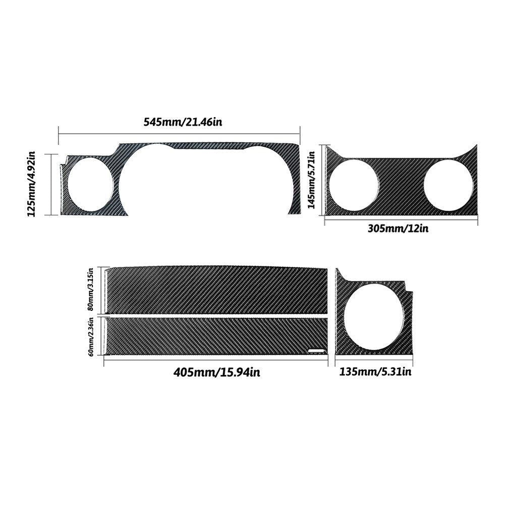 5Pcs Carbon Fiber Console Panel Decorative Cover Trim for Ford for Mustang 2005-2009