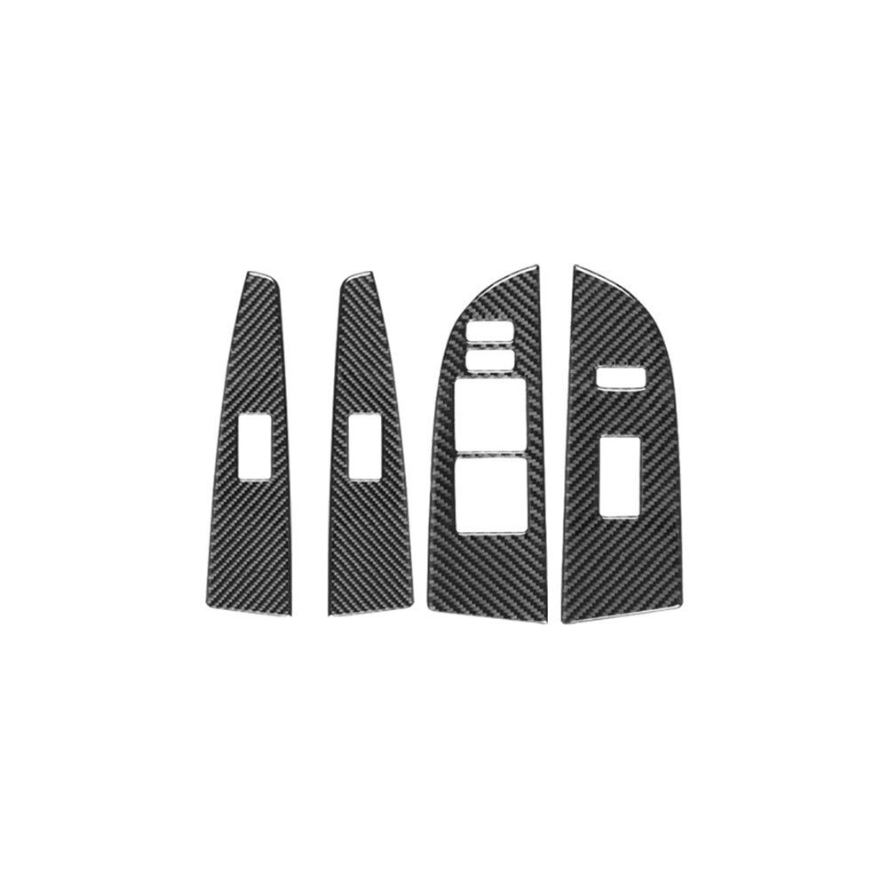 4Pcs Window Lift Button Trim Cover Carbon Fiber for Toyota Highlander 2008-2013