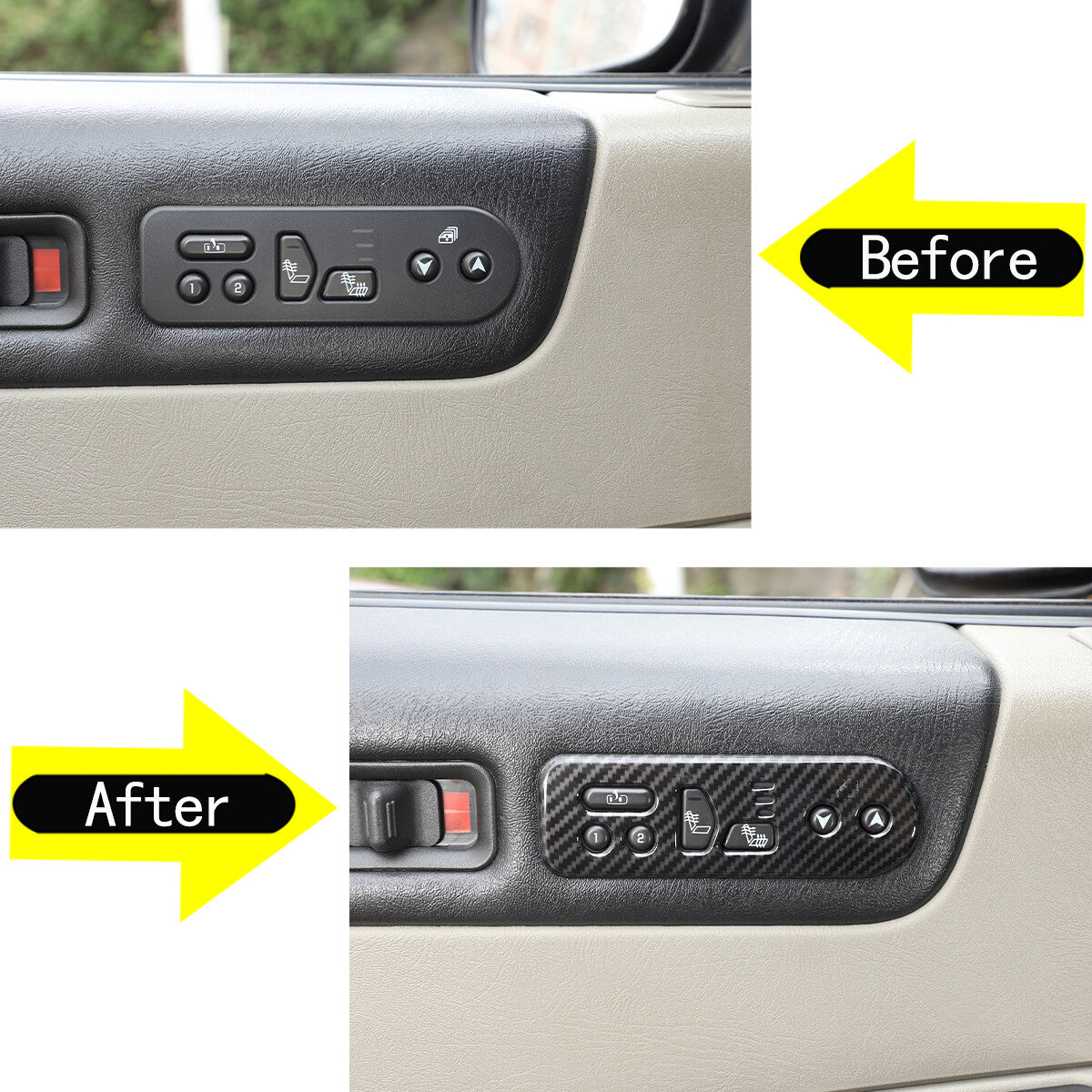 4-Piece Red Alloy Internal Air Conditioning Switch CD Button Knife for Corvette 2014-2019 C7