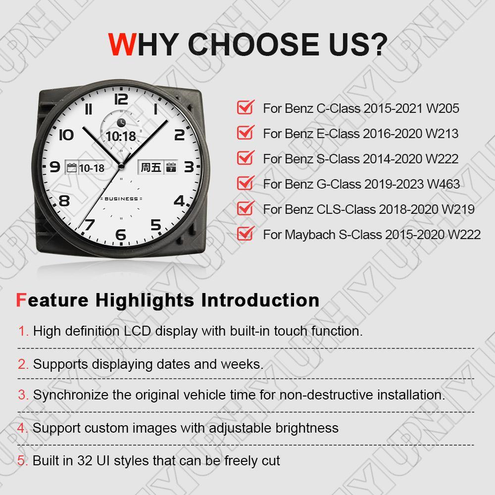Upgrade Touch Screen LCD Car for Smart Clock for Mercedes for Benz W205 W213 W222 W463