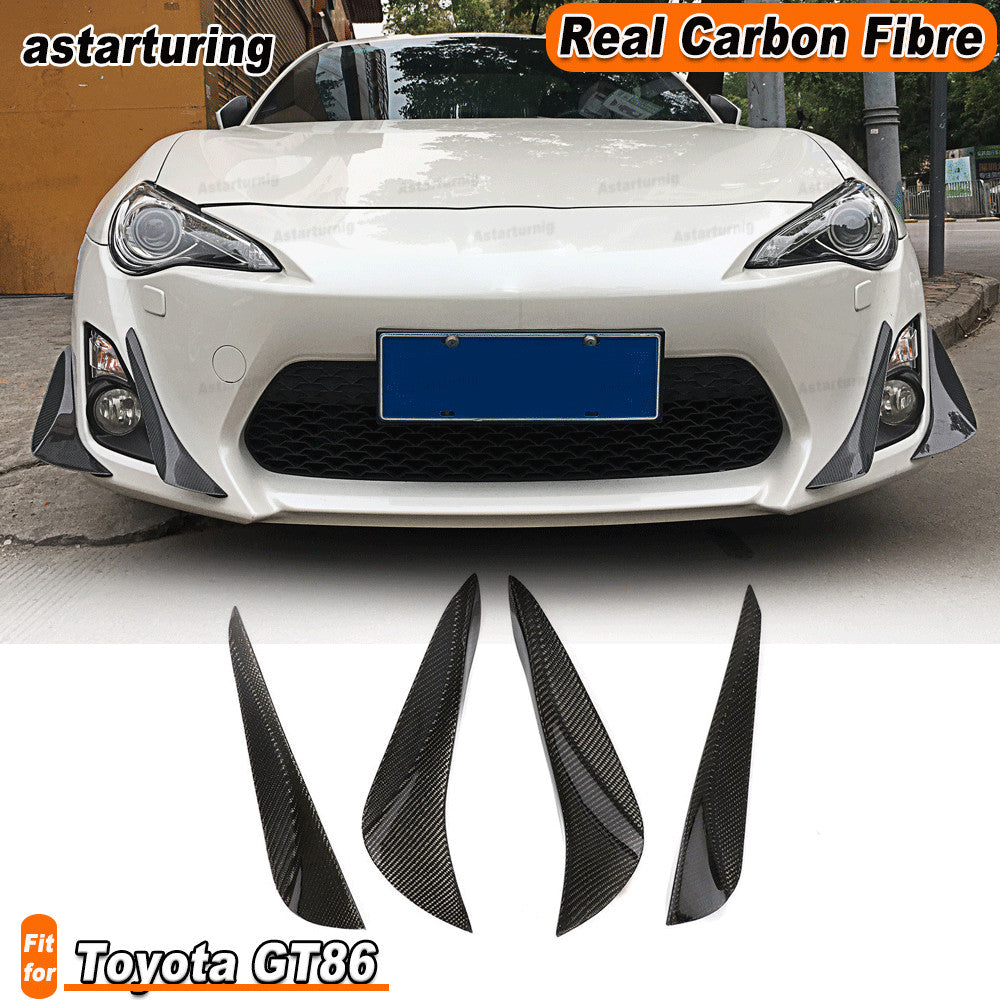 REAL Carbon Front Bumper Splitter Fins Body Spiler Canard for Toyota GT86 12-18