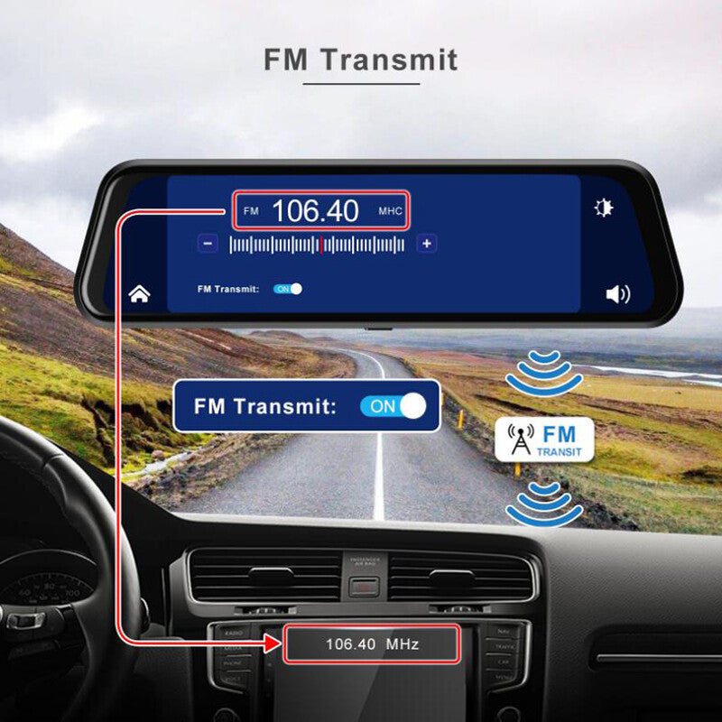 9.66-inch Touchscreen Car DVR with Wireless CarPlay Multimedia Recorder