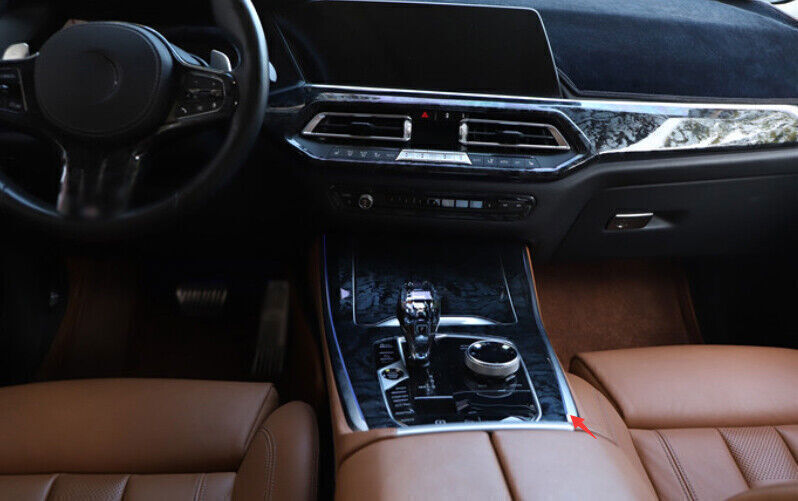for BMW X5 G05 2019-23 Black Wood Grain Central Console Gear Shift Cover Trim 2P