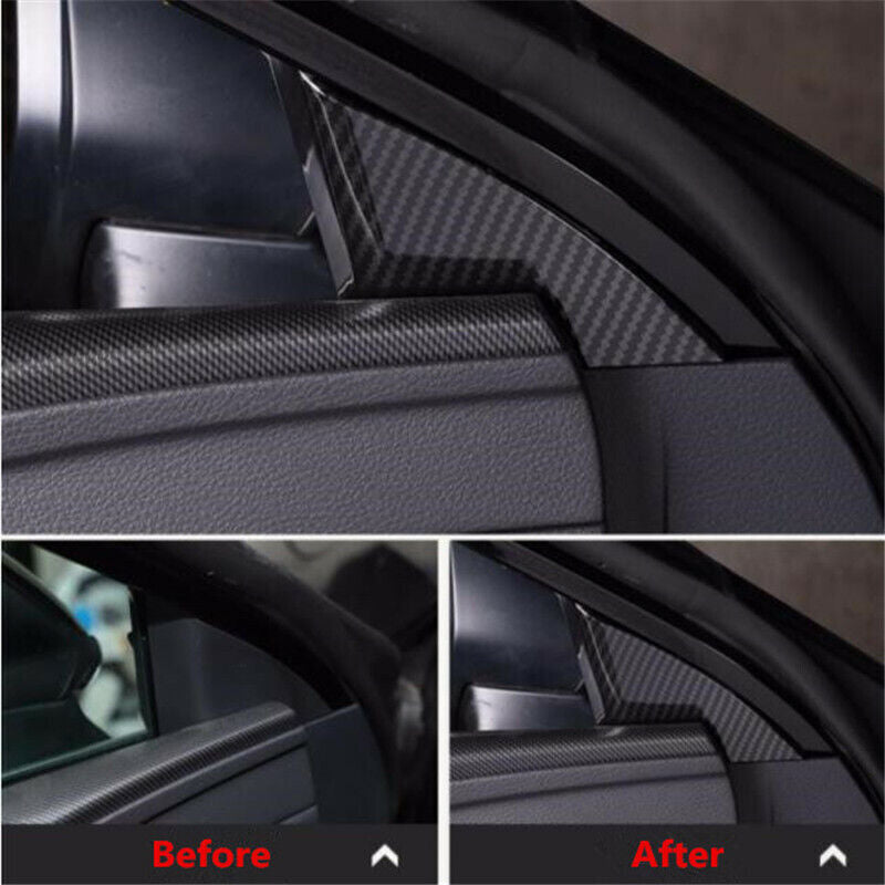 Carbon Fiber Front Window Triangle A Pillar Cover Trim for Toyota for Avalon 2019-21