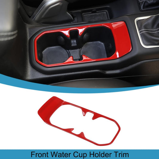 Red ABS Front Water Cup Holder Cover Trim Decor for Jeep for Wrangler JL 2018-2023