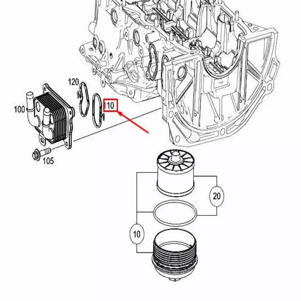 2829970145 Engine Oil Cooler Profile Seal for Mercedes-Benz A W177 2018-2022