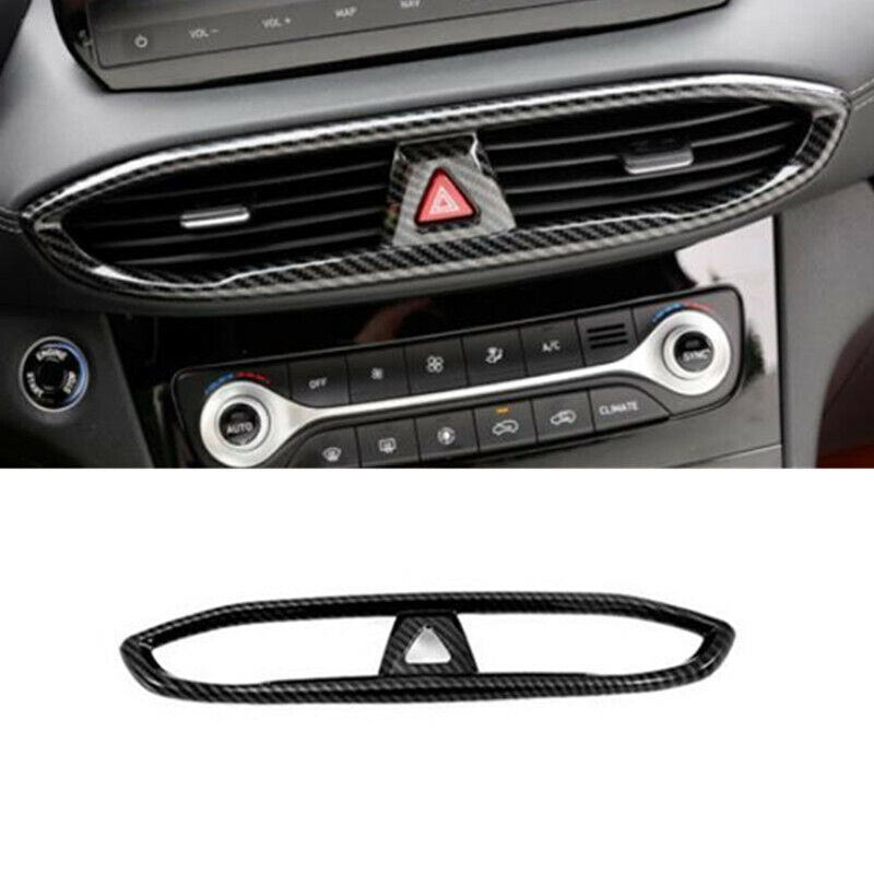 Carbon Fiber Center Air Outlet Vent Cover Trim for Hyundai Santa Fe 2019-2022