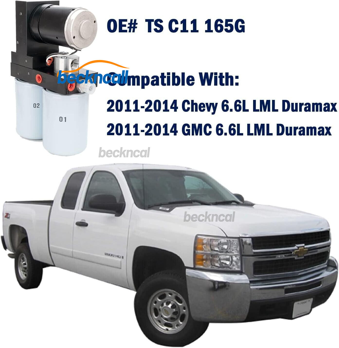 165GPH Diesel Fuel lift pump System Fit For 2011-2014 6.6L for GMC for Chevy Duramax LML