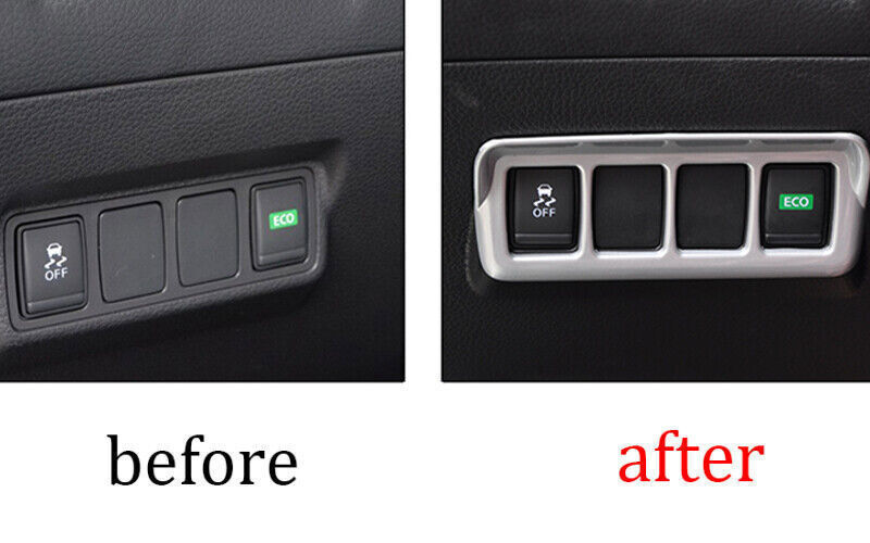 Headlight Button Frame Cover Trim 1 for Nissan Sentra Sylphy 13-19 Matte Silver