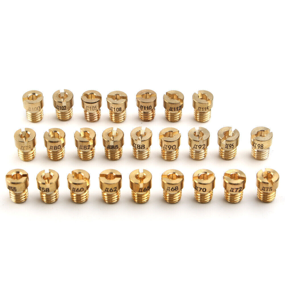 25Pcs Carburetor Main Jet Kit Fit For Dellorto PHBG SHA 5mm 55-115 Motor cl