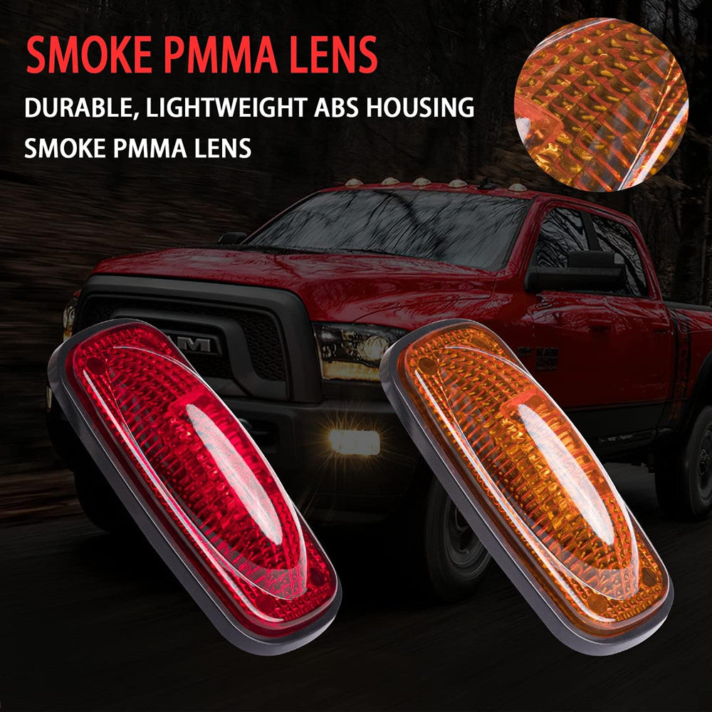 4-Pack Twin Fender Side Marker LED Lights for 03-18 for Dodge for Ram 3500 Red Amber