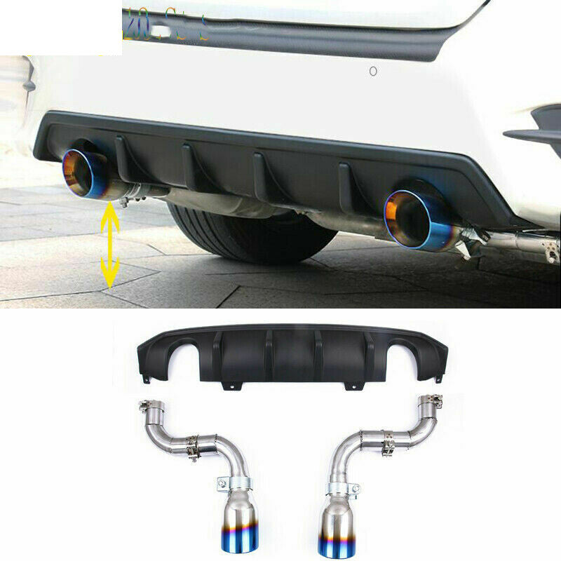 for Honda for Civic 2016-2021 Rear Bumper Diffuser Lip Spoiler  Exhaust kit Refit