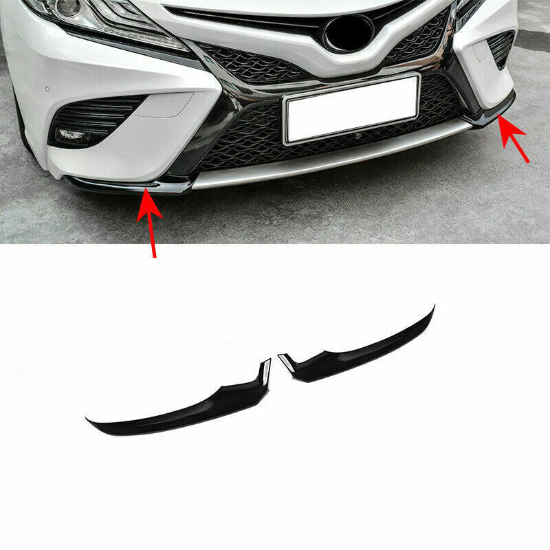 Gloss Black Front Bumper Corner Strip Cover Trim for Toyota for Camry 2018-20 SE XSE