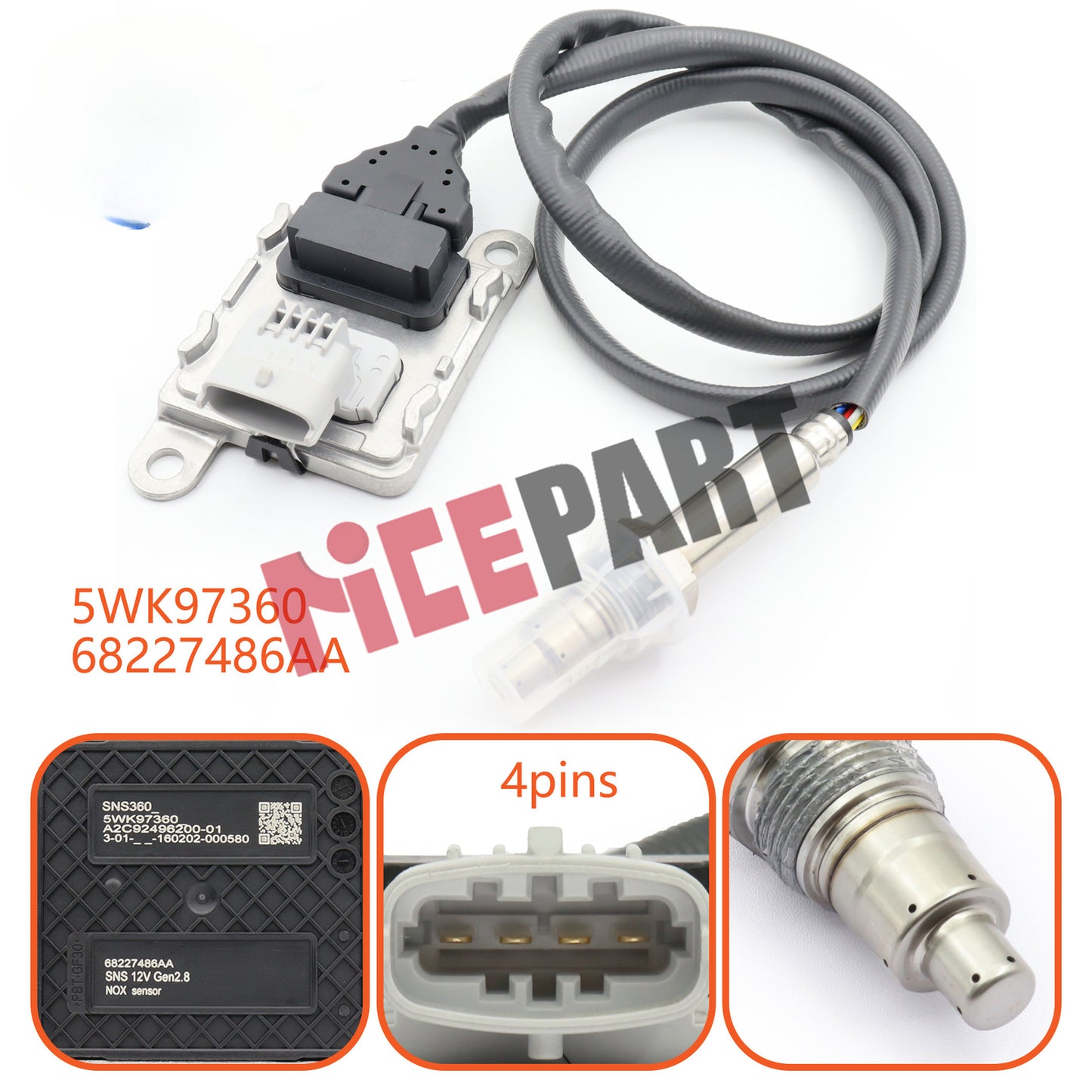 68227486AA NEW Nitrogen Oxide (NOx) Sensor Compatible for Ram 3500 2500 2014-2017