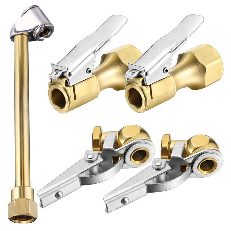 5-Piece Cylinder Opening Gold Brass Clamp Closed Straight Clamp Kit 1/4 Inch