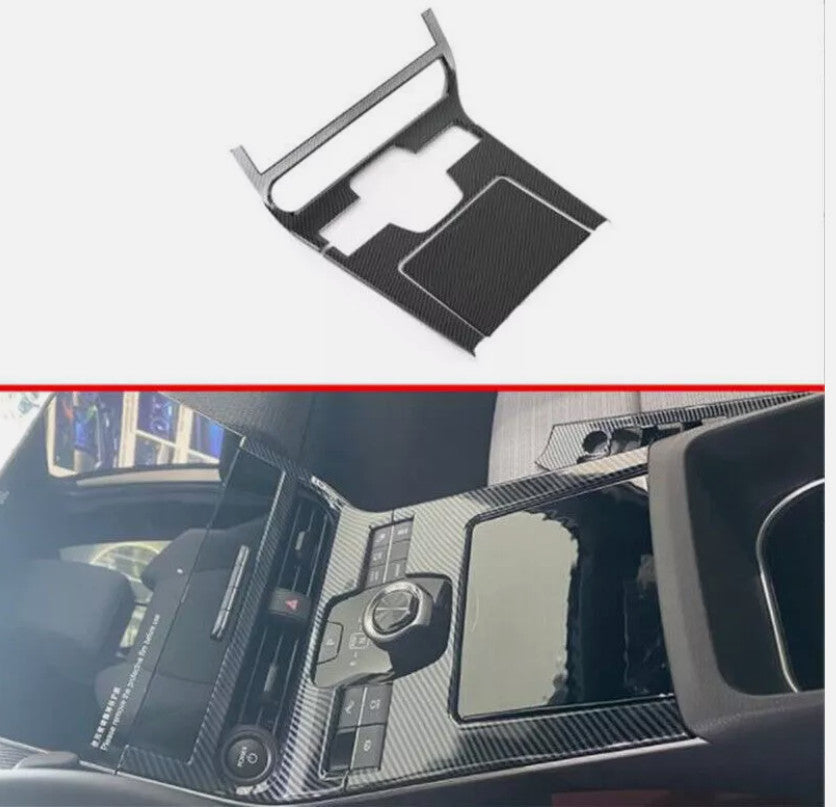 Carbon Fiber Style Inner Gear Shift Panel Cover Trim for Toyota bZ4X 2022 2023