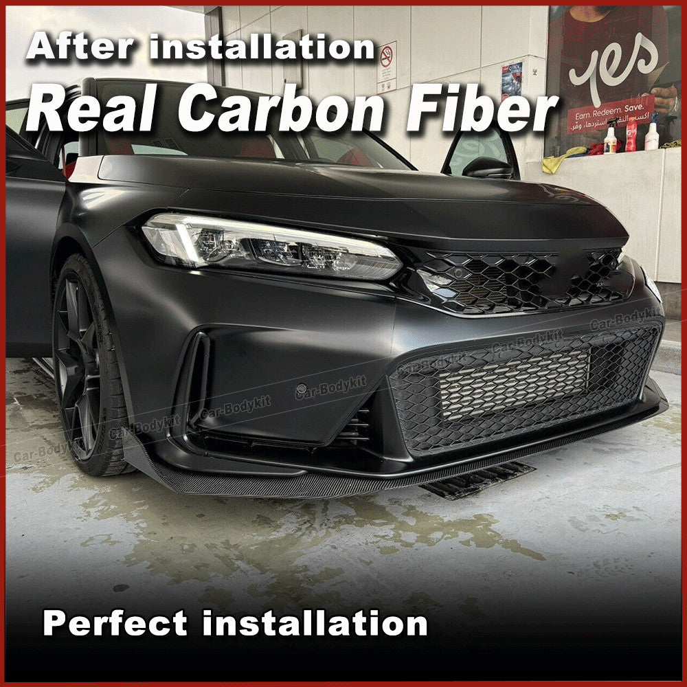 Fit for Honda for Civic 11Th FL5 Type-R 2023+ REAL Carbon Fiber Front Lip Bumper Lip