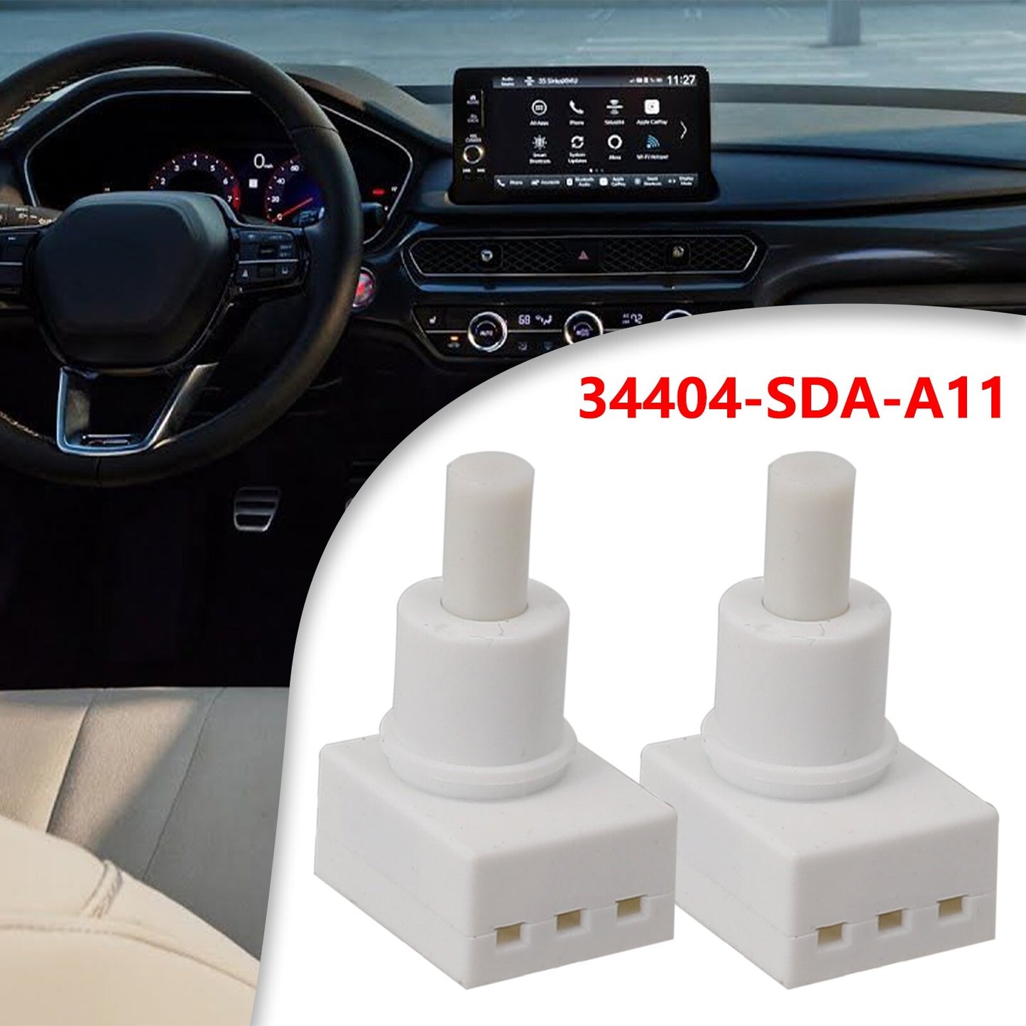 2Pcs Car Interior Dome Reading Light Map Lamp Switch Button for HONDA ABS New