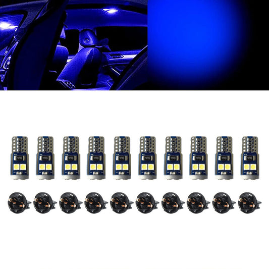 Blue Light 10Pcs T10 3030-6SMD LED Lights License Plate High Lights Bulb