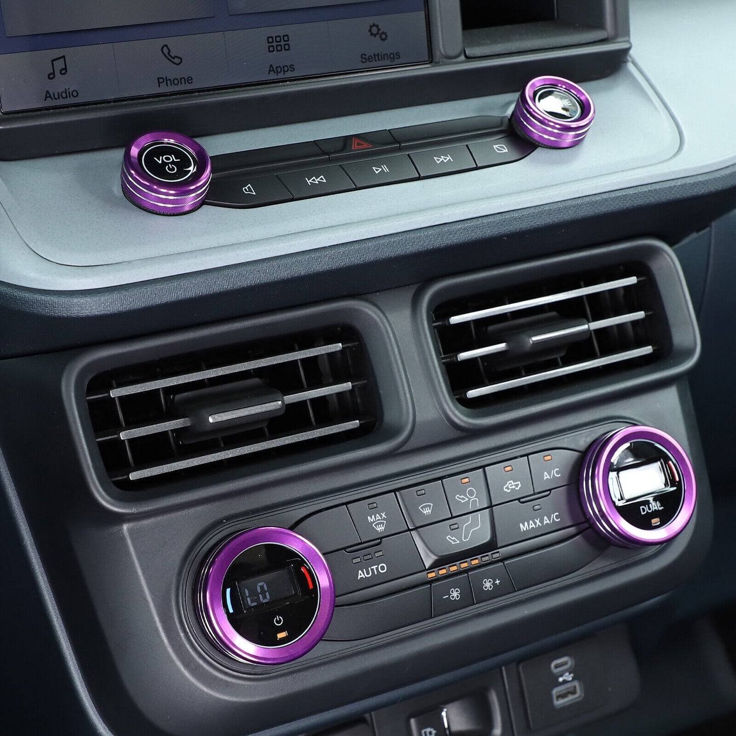 AC Air Condition Headlight Radio Switch Knob Trim Ring for Ford Maverick 2022-23