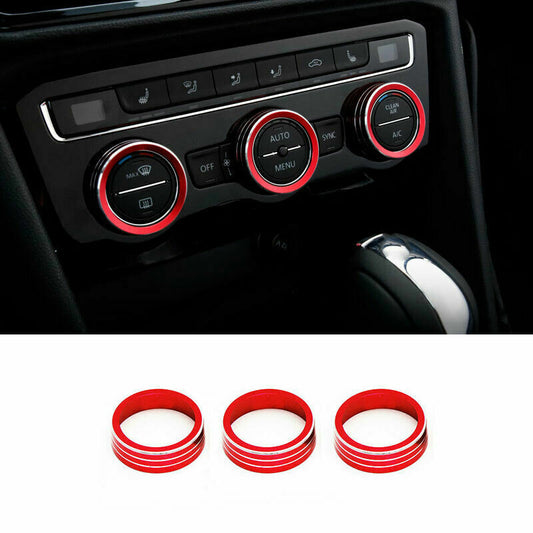 Red Aluminum Central Console AC Switch Trim for Volkswagen for Jetta Mk7 2019-2021