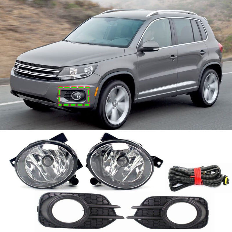 for Volkswagen for Tiguan 2012, 2013, 2014 - 2017: Front cleaning lens, fog lights, grille, and trim.