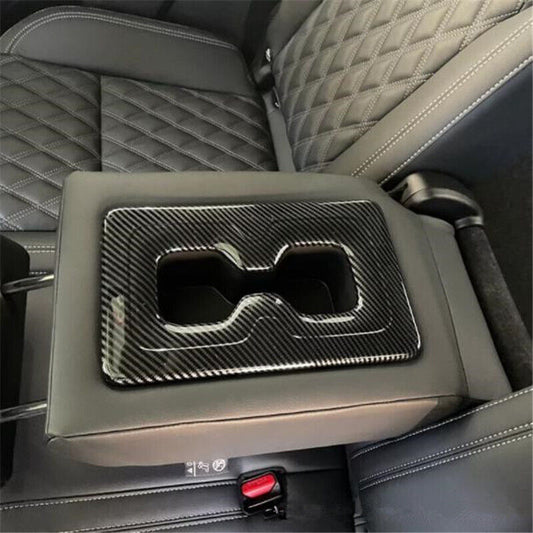 for Mitsubishi Outlander 2022 2023 Carbon Fiber Rear Water Cup Holder Cover Trim