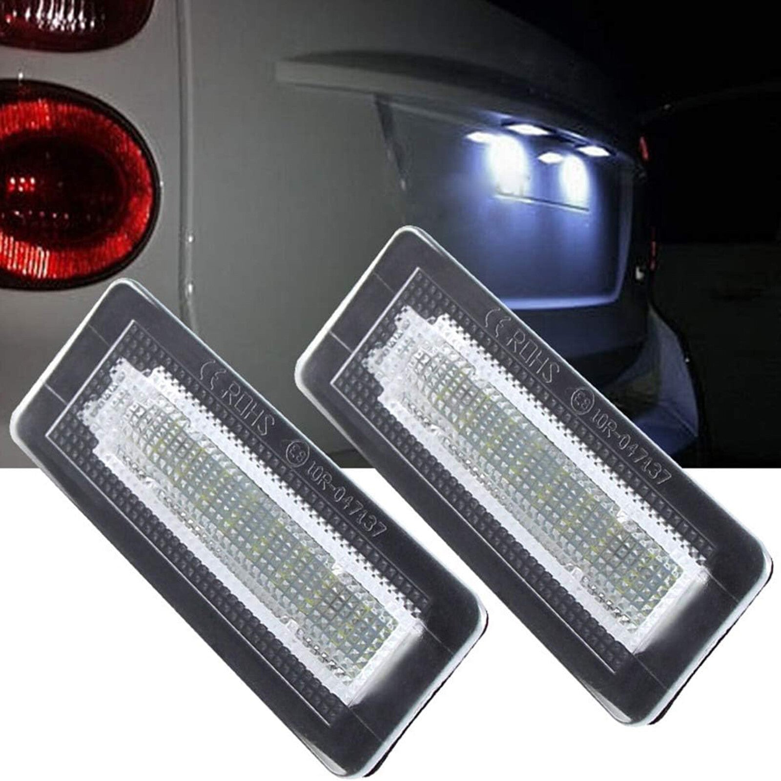2Pcs Rear Lamp 18LED License Number Plate Light Lamps for Smart Fortwo W450 W451