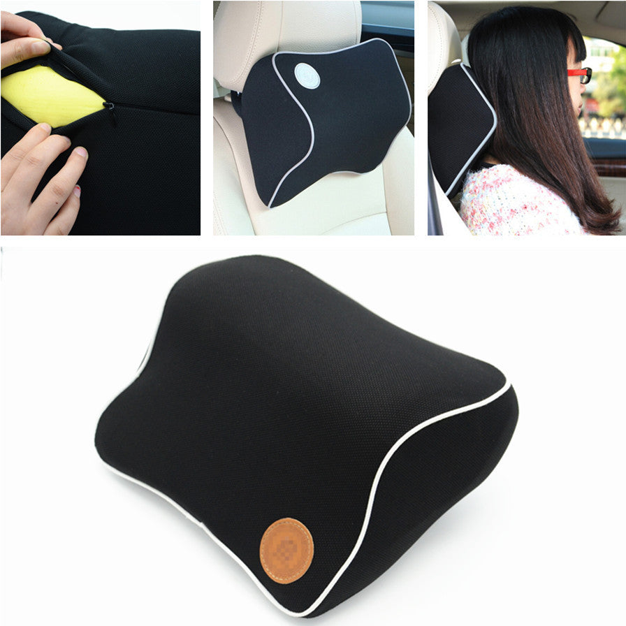 Car Black Head Neck Pillow Slow elasticity Foam Sponge for Seat Support Cushion
