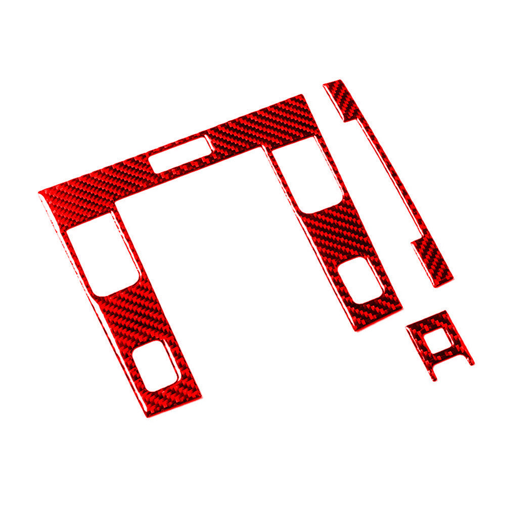 Red Carbon Fiber Gear Shift Panel Cover Trim for Suzuki Grand Vitara 2006-2013