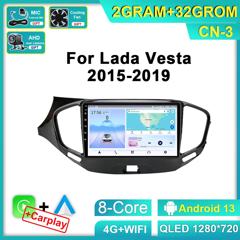 Android Car Radio for LADA Vesta Cross Sport 2015-2019 CarPlay GPS Player Screen