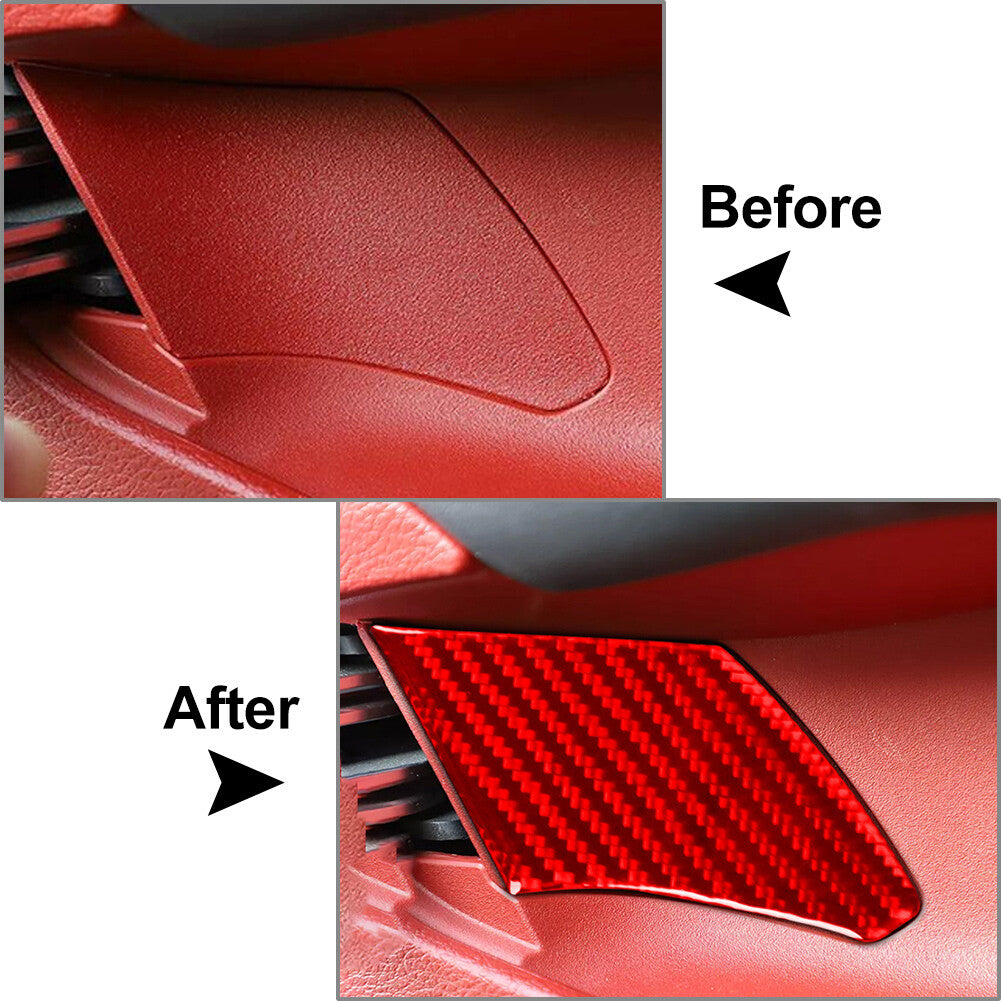 Carbon Fiber Door Handle Bowl Cover Trim for Dodge for Challenger 2015-2024 16