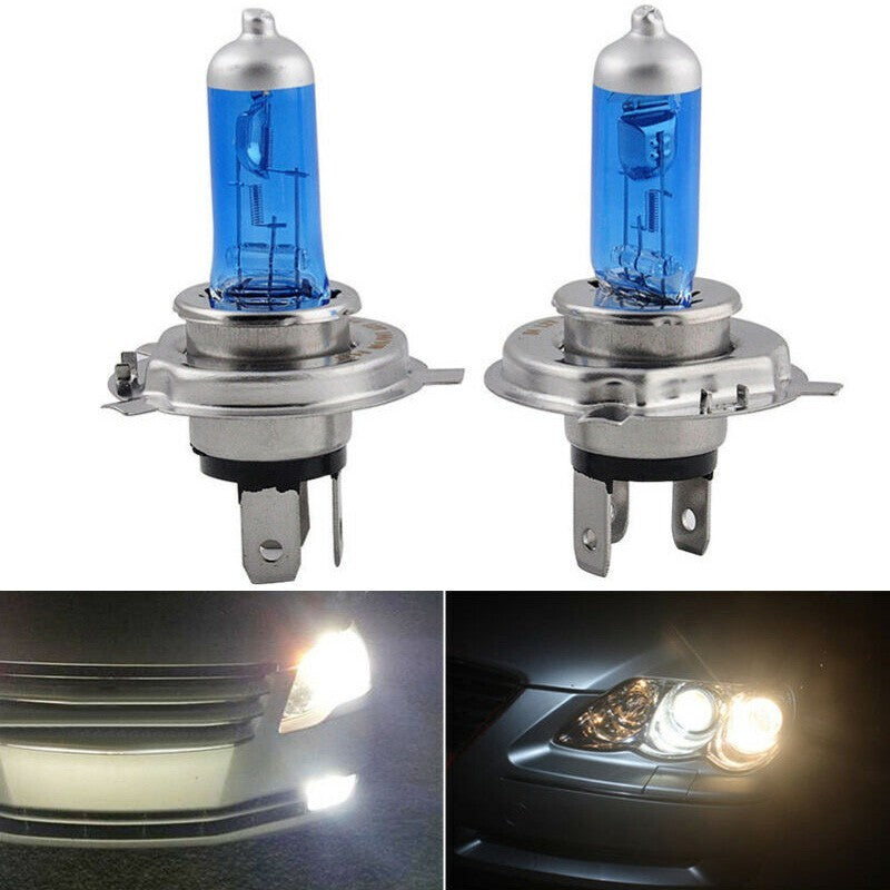 H4 9003 HB2 55W Halogen Xenon Headlight Light Bulbs Super White High/Low Beam