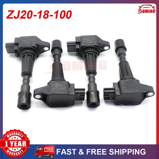 4PCS Ignition Coil ZJ20-18-100 For 2011-2015 for Mazda 2 1.5L-L4 for Mazda 3 1.4L 1.6L