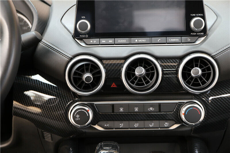 Console AC Switch Control Panel Trim for Nissan Sentra Sylphy 20-22 Carbon Fiber